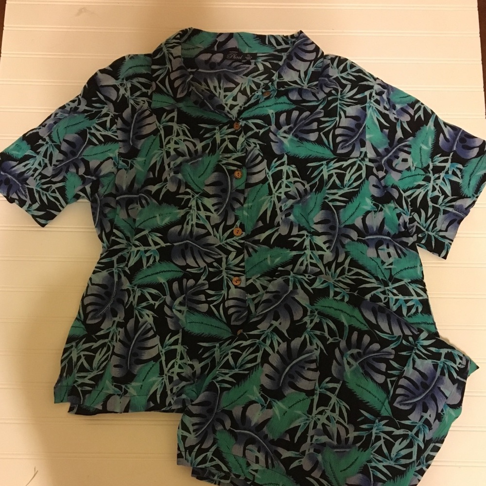 Tropical Black and Blue Short Set